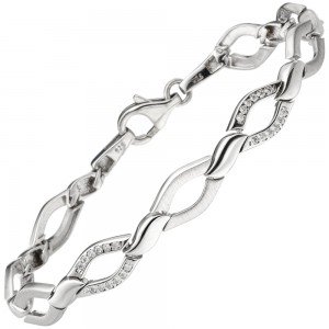 Armband 925 Sterlingsilber 48 Zirkonia 19cm Silberarmband