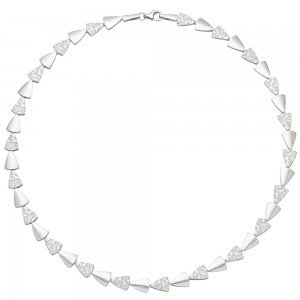 Collier Halskette 925 Sterlingsilber gehämmert 45cm Kette Silberkette