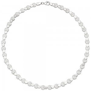 Collier Halskette 925 Sterlingsilber gehämmert 45cm Kette Silberkette