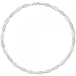 Collier Halskette 925 Sterlingsilber gehämmert 45cm Kette Silberkette