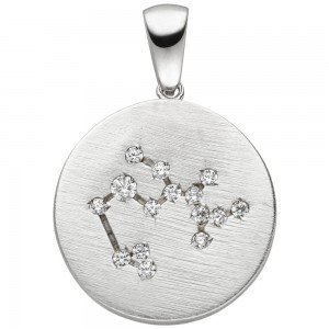 Anhänger Sternzeichen Schütze 925 Sterlingsilber matt 15 Zirkonia Silberanh