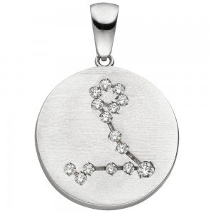 Anhänger Sternzeichen Fische 925 Sterlingsilber matt 15 Zirkonia
