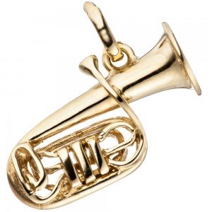 Anhänger Tuba 925 Sterlingsilber vergoldet