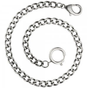 Taschenuhrkette Uhrenkette Edelstahl matt 6,9mm 36cm