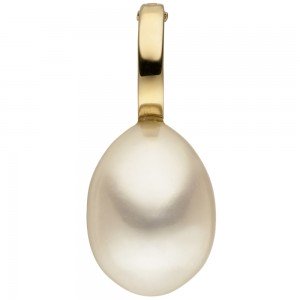Anhänger Einhänger 585 Gelbgold 1 Süßwasser Perle Perlenanhänger