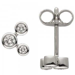 Ohrstecker 585 Weißgold 6 Diamanten Brillanten Ohrringe Goldohrringe