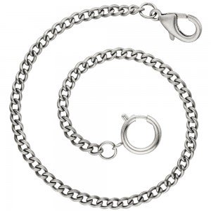 Taschenuhrkette Uhrenkette Edelstahl matt 5,1mm 36cm