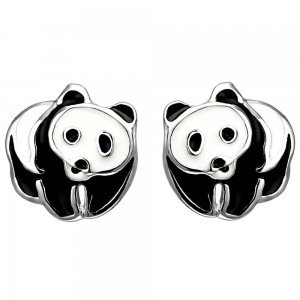Kinder Ohrstecker Panda 925 Sterlingsilber Ohrringe Silberohrringe