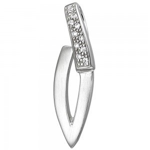 Anhänger 925 Sterlingsilber matt 10 Zirkonia Silberanhänger