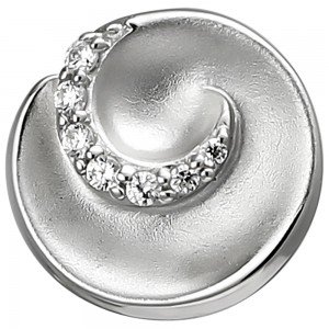 Anhänger 925 Sterlingsilber matt 7 Zirkonia Silberanhänger
