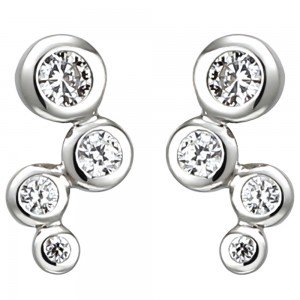 Ohrstecker 925 Sterlingsilber 8 Zirkonia Ohrringe Silberohrringe