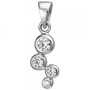 Anhänger 925 Sterlingsilber 4 Zirkonia Silberanhänger
