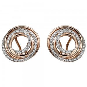 Ohrstecker 925 Sterlingsilber rotgold vergoldet 92 Zirkonia Ohrringe