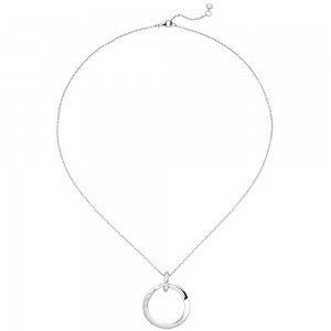 Collier Kette mit Anhänger 925 Sterling Silber eismatt 10 Zirkonia 45cm