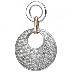 Anhänger 925 Sterlingsilber bicolor vergoldet 80 Zirkonia Silberanhänger