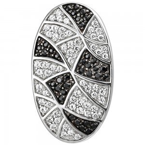 Anhänger oval 925 Sterlingsilber 95 Zirkonia Silberanhänger