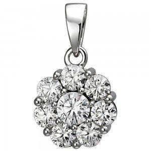 Anhänger 925 Sterlingsilber 8 Zirkonia Silberanhänger