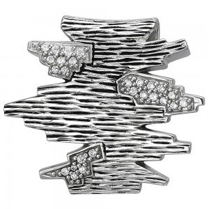 Anhänger 925 Sterlingsilber geschwärzt 26 Zirkonia Silberanhänger