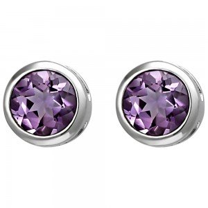 Ohrstecker 925 Sterlingsilber 2 Amethyste lila violett Ohrringe