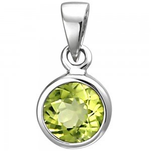 Anhänger 925 Sterlingsilber 1 Peridot grün