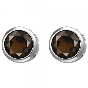 Ohrstecker 925 Sterlingsilber 2 Rauchquarze Ohrringe