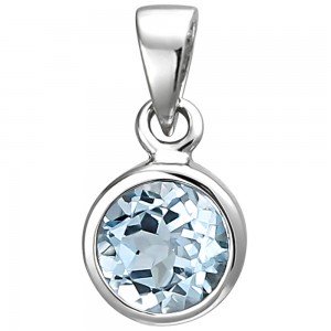 Anhänger 925 Sterlingsilber 1 Blautopas hellblau blau