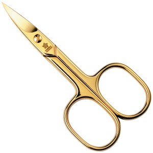 Pfeilring Nagelschere 9cm vergoldet gebogen