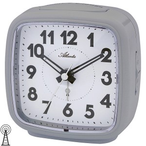 Wecker Funk Funkwecker grau mit Licht Snooze