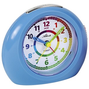 Wecker für Kinder Kinderwecker Quarz analog blau mit Licht