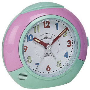 Wecker für Kinder Quarz analog Kinderwecker türkis rosa
