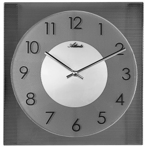 Atlanta Wanduhr Quarz analog Metall mit Glas