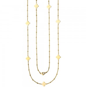 Halskette Edelstahl gold-farben beschichtet 90 cm