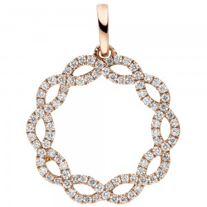 Anhänger 585 Gold Rotgold 90 Diamanten Brillanten 0,41ct.