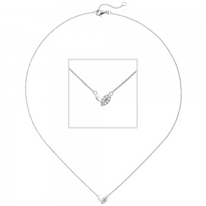 Collier 585 Gold Weißgold 8 Diamanten Brillanten 45 cm