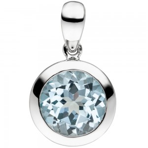 Anhänger 925 Sterling Silber 1 Blautopas hellblau blau
