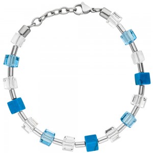 Armband mit Kristallsteinen und Türkis-Würfeln 21 cm