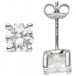 Ohrstecker 925 Sterling Silber 2 Zirkonia 2.3g