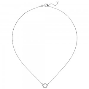 Collier Halskette Blume 925 Sterling Silber 45 cm Kette