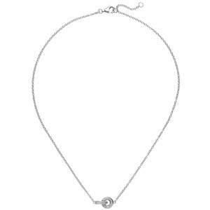 Collier Halskette 925 Sterling Silber 20 Zirkonia 45 cm Kette Silberkette