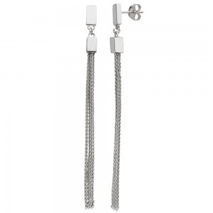 Ohrhänger lang mit Ketten 925 Sterling Silber Ohrringe