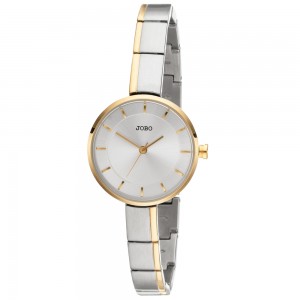 JOBO Damen Armbanduhr Quarz Analog Edelstahl bicolor 195mm