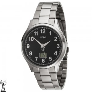 JOBO Herren Armbanduhr Funk Funkuhr Edelstahl Datum Herrenuhr