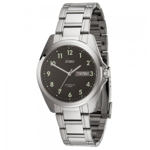 JOBO Herren Armbanduhr Quarz Analog Edelstahl Datum Herrenuhr