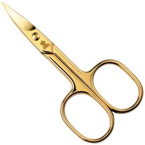 Pfeilring Nagelschere 9cm vergoldet gebogen