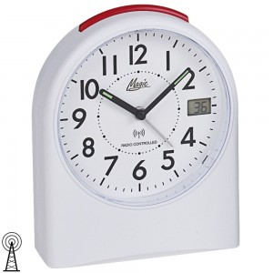 Magic Wecker Funk Funkwecker weiß mit Licht Snooze digitale Sekunde