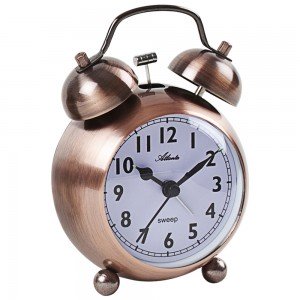 Atlanta 2101/18 Wecker Quarz analog kupfer-farben Glockenwecker leise