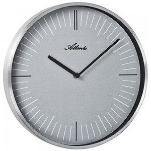 Atlanta 4530/19 Wanduhr Quarz analog silbern rund