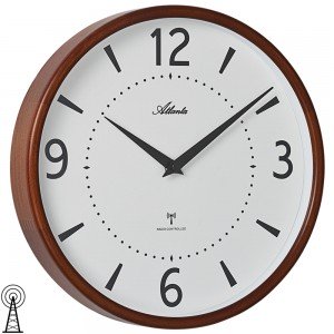 Atlanta 4535/20 Wanduhr Funk Funkwanduhr analog Holz kirschbaum farben