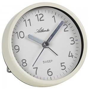 Atlanta 2112/0 Wecker Quarz analog cremefarben leise ohne Ticken