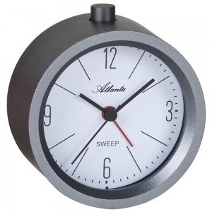 Atlanta 3099/4 Wecker Quarz analog anthrazit leise ohne Ticken mit Licht
